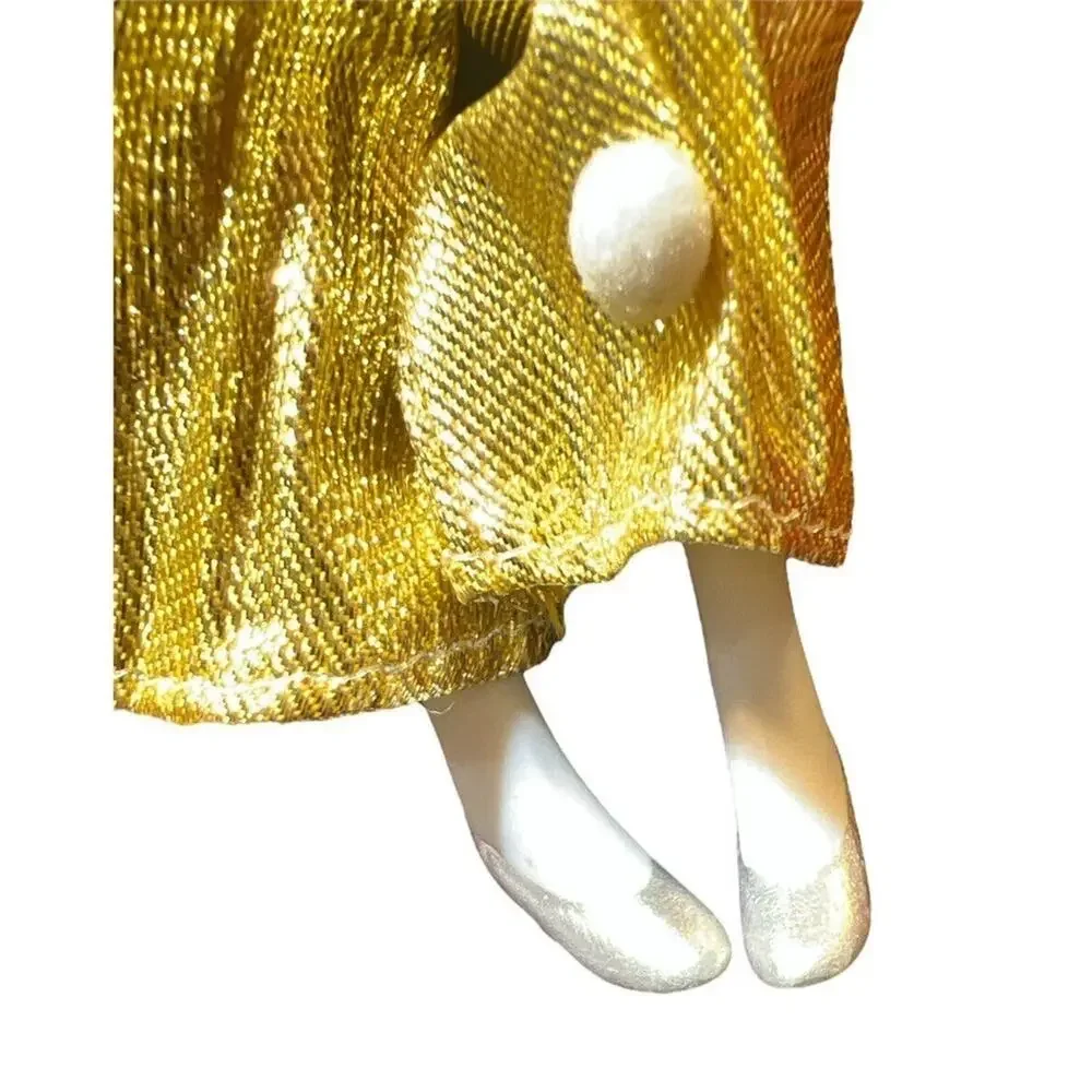 -CLOWN white porcelain‎ harlequin jester figurine with gold clothing